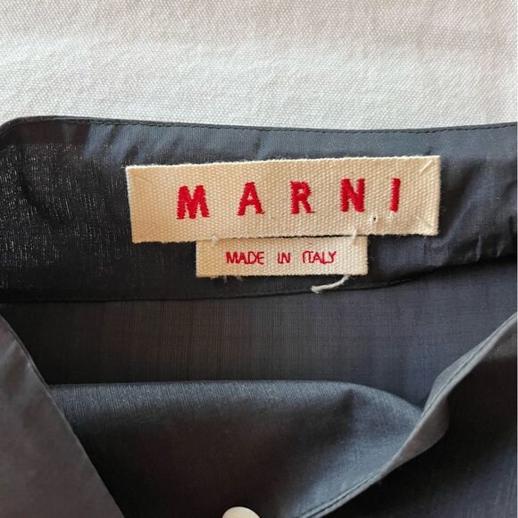 Marni Ruffle Shoulder Silk Tunic Top - Picture 6 of 7